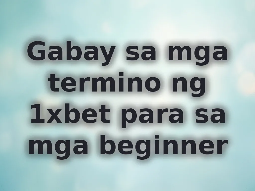 Betting terms